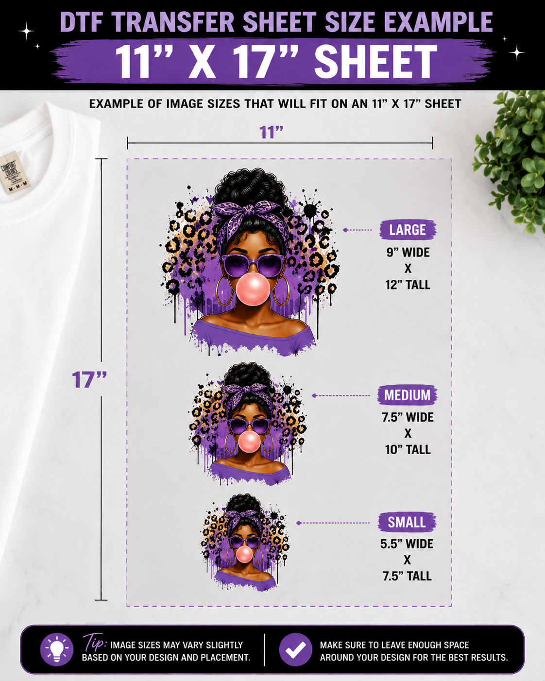 DTF Transfer Sheet 11" x 17