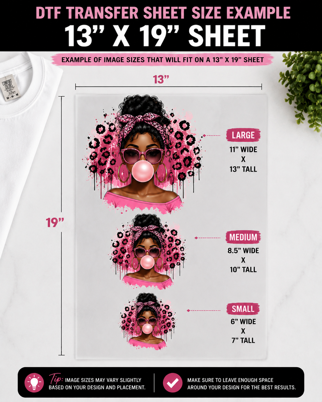 DTF Transfer Sheet - 13" x 19