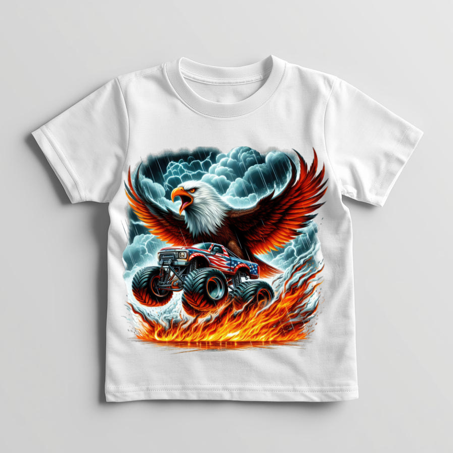 Patriotic Eagle Monster Truck- T-shirt