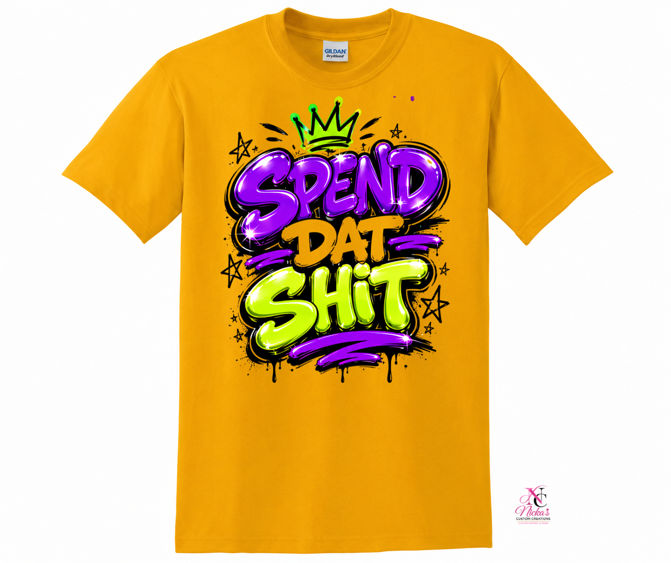 Spend Dat Sh*t Mardi Gras Vibes Graphic Tee 💜💚💛