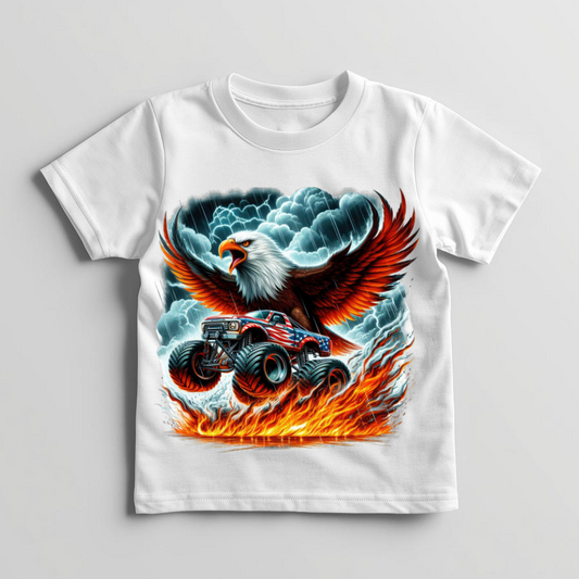 Patriotic Eagle Monster Truck- T-shirt